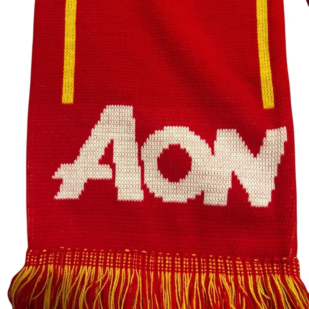 MANCHESTER UNITED red yellow WINTER SCARF 54 INCH long plus fringes SUPER C